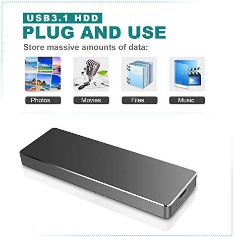 כונן קשיח חיצוני 1TB סוג C USB3.1 למחשב, Mac, Wii U, Xbox