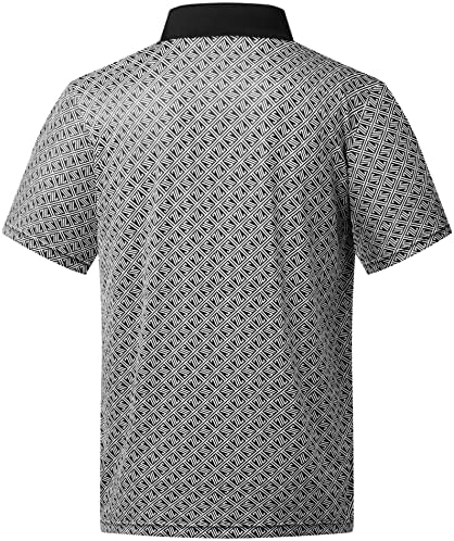 Valanch Mens Mens Golf Polo חולצת שרוול קצר ביצועים לחות חולצה קטיונית לחות חולצת טניס ספורט מזדמן