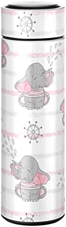 קטאקו פילים חמודים פסים בקבוק מים מבודדים 16 גרם בקבוק תרמוס פלדה אל חלד לשתיית מים קפה כוס ספל אבק רחב הניתן לשימוש