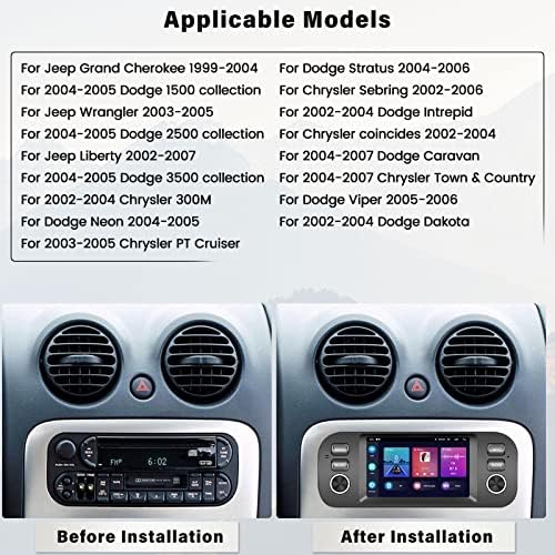 אנדרואיד 11 סטריאו לרכב לג'יפ גרנד צ'רוקי/דודג 'ראם/קרייזלר 300 מ' עם Apple CarPlay ואנדרואיד אוטומטי, רדיו