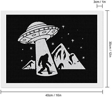 Bigfoot Ufo Aliens Aliens ערכות ציור יהלומים 5D DIY DIY מקדחה מלאה ריינסטון אמנויות עיצוב קיר למבוגרים 12 X16