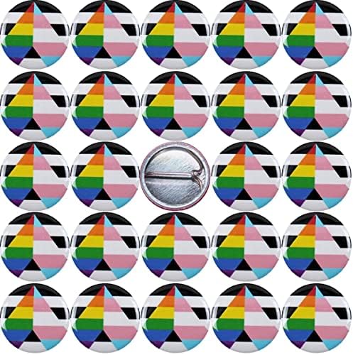 25 חבילה - דגל בעל ברית ישר טרנס LGBTQ+ כפתורי אינץ 'חדש אינץ' סיכות תאי אהבה היא אזור הבטוח הומוסקסואלי לסביות טרנס דו