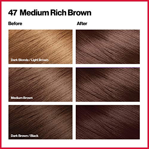 צבע שיער קבוע של רבלון, צבע שיער קבוע, משי צבעוני עם כיסוי אפור , ללא אמוניה, קרטין וחומצות אמינו, 47 חום עשיר