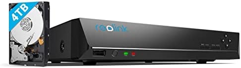 REOLINK 4K 16 ערוץ NVR למערכת מצלמות אבטחה, עבדו עם מצלמות IP של 4K/5MP/4MP HD REOLINK IP, הקלטה 24/7 להתקנה מראש 4TB