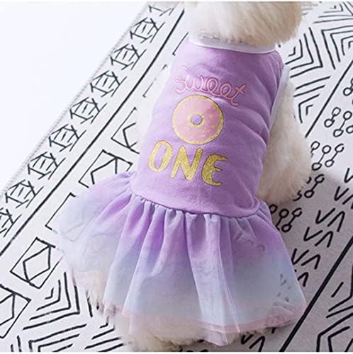 Chezabby 4 Pack Girl שמלת כלב תלבושת כלב קטן בגדי חיות מחמד חמודים נסיכה תלבושת מסיבת גור לחצאית כלבים זעירה