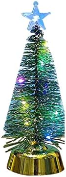 עץ חג המולד עץ חג המולד אורות עץ חג המולד קישוטי חג המולד מנורת שולחן שולחן קישוט עם מחטי אורן כפור לבן בהיר לילדים קישוטים