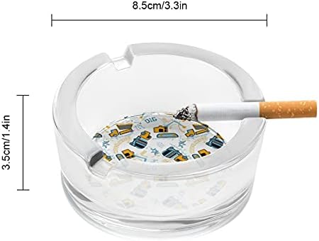 רכבי בנייה דפוס סיגריות מעשנים מגש אפר מאפרות מזכוכית לקישוט שולחן שולחן משרד ביתי