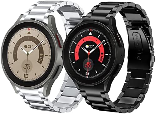 V -Moro תואם ל- Galaxy Watch 5 Band Pro 45/44/40 ממ, אין פער נירוסטה גלקסי שעון 4 פס קלאסי 46/42/44/40 ממ, החלפת