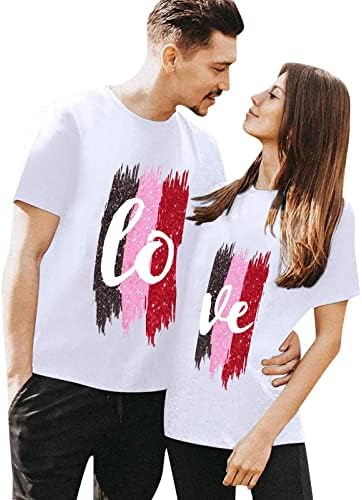 חולצה של יום האהבה Numaller לגברים נשים צוואר סירות 2023 חולצות שרוול קצר