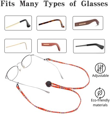 【15 חתיכות】 משקפיים מחזיק משקפי ראייה, משקפי עיניים מתכווננים רצועת חוט, שרשרת רצועת שמש משקפי שמש עם ווים, משקפיים