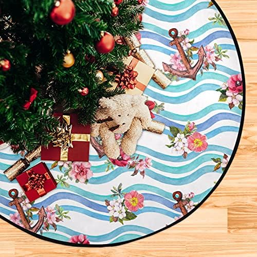 צבעי מים אוקיינוס ​​עיצוב חג המולד מחצלת עץ עמיד למים עמדת מגש שטיח מחצלת מתחת לאביזר עץ חג המולד למגן לרצפת עץ קשה