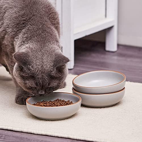 5.3 אינץ קרמיקה חתול קערות / 3 חתול מזון קערת מים קערת סט / חתול מנות עבור מקורה חתול / חיות מחמד חתלתול