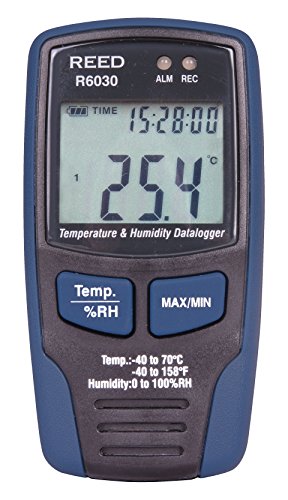 מכשירי ריד R6030 טמפרטורה ולחות Datalogger, -40 עד 158 מעלות צלזיוס, 0-RH עם תעודת כיול NIST