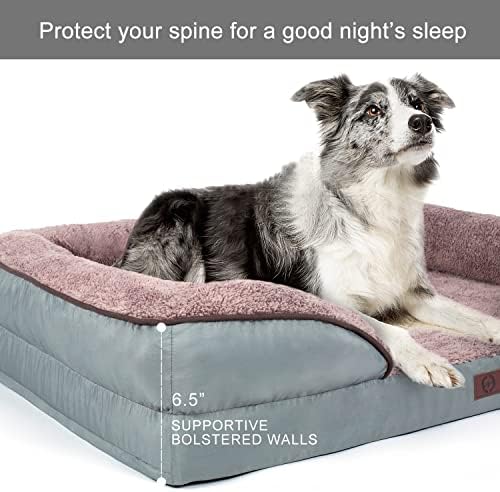 מיטת כלבים של קצף זיכרון אורטופדי - ספה של כלבים עם כיסוי רחיץ נשלף ותוחם אטום למים, מיטות כלבים ספות לחיות