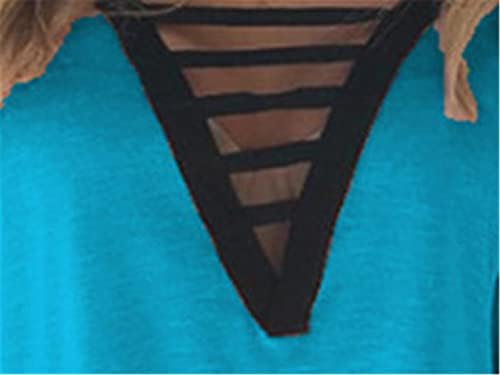 Andongnywell Tops שרוול קצר של חולצות צווארון V-צווארון חולצות טוניקה רופפות חולצות טוניקה קדמיות
