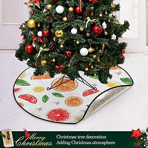 הדרים לימון כתום עץ חג המולד מחצלת עץ אטום למים שטיח מחצלת מגש תחת אביזר עץ חג המולד לקישוטי מסיבת חג חג המולד 28 אינץ '