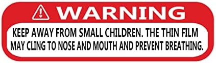 תוויות אזהרת חנק, מדבקות סכנת חנק לילדים,שלט אזהרת בטיחות לילדים בגודל 1 על 3 אינץ 'למשלוח ואריזה, 500 יח'