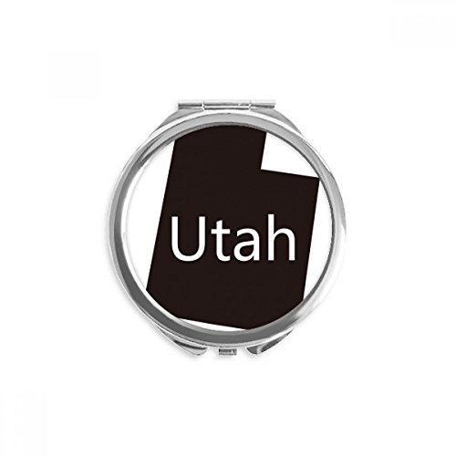 יוטה ארצות הברית של אמריקה מפת יד קומפקטי מראה עגול נייד כיס זכוכית