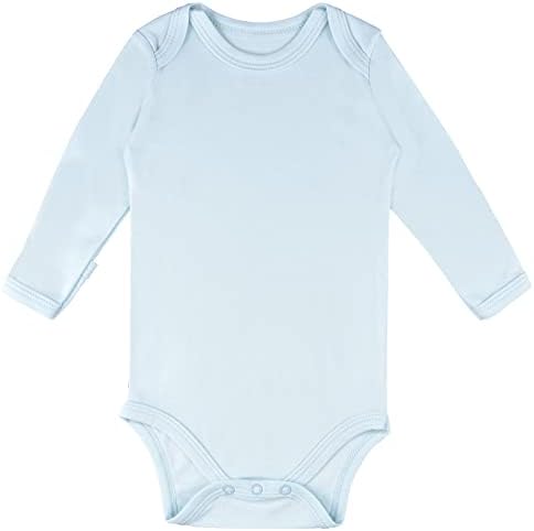 בגד גוף במבוק של Guisby לתינוק, גוש גוף מוצק עבה יותר של שרוול ארוך לבנות נערים 0-24 חודשים