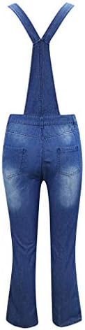 ג 'ג'ינס של נשים מזדמנים, סרבלים ג'ינס קרוע סרבלים שוטפים סרבלים סרוגים ג'ינס מכנסי ג'ינס לנשים שנקרעו