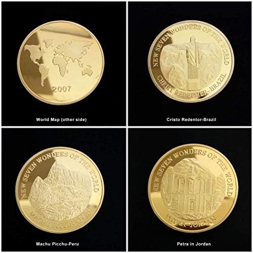 Kecreat שבעה פלאי העולם אוסף טבעות זהב נציגה אוסף תיירות מטבע מטבע בתים מזל-ליברטי מורגן מטבע חופש הובו מטבע מטבע