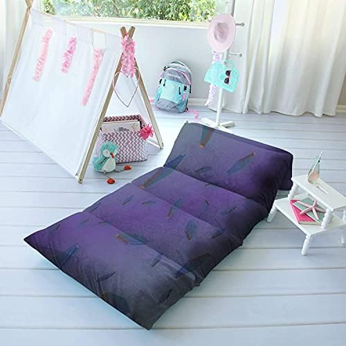 מיטת כרית רצפה לילדים ספר רקע צבעוני רקע מיטת רצפה ביתית, מחצלת שינה ניידת למשחקי קריאת נסיעות תנומה, רכה