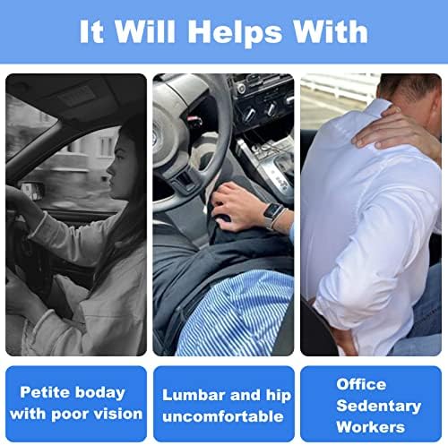 כרית מושב לרכב FHMIDIC, כרית תמיכה במותני זיכרון נוחות לנהיגה - גב תחתון תמיכה בהקלה בכאב וצפייה קצרה מלאך שיפור