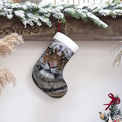 Cutedwarf Tiger Tiger Christma Stockings חג המולד קישוטי עץ גרביים לחג המולד למסיבות חג חג המולד 18 אינץ '