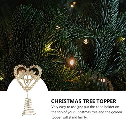 עץ הנסיכה Happyyami Topper Heart Tree Tree Topper Topper Glitter Metal Star Tree Topper Toper Tree Topper קישוט טופר קישוט