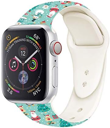 HI-YOOHERE שיק נושם להקות תבניות למסיבות חג מולד תואמות את Apple Watch 38 ממ 40 ממ 41 ממ S/M, רצועת צמחיית סיליקון סיליקון