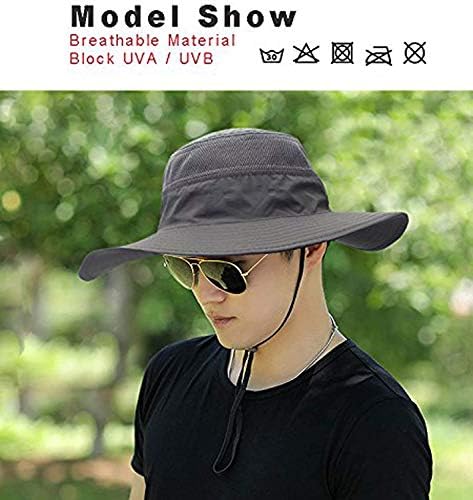 כובעי דיג של EONPOW UPF50 אטום לרוח+ הגנת UV דלי חוף רשת SUN HAT 56-61 סמ