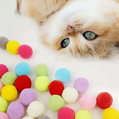Ipqyihf 50 pcs כדורי צעצוע של חתול שקט, כדור קסמים לחתולים וחתלתולים, כדורי הרגש רכים בגודל 1.5 אינץ ', צעצועי כדורי חתול