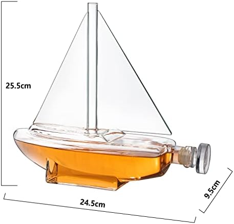 סירת מפרש וויסקי & מגבר; ספינת קנקן יין - סט קנקן ספינת היין 750 מיליליטר-מתקן שתייה ליין, וויסקי , ספינה בסט בר בקבוקי בקבוק,