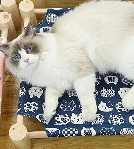 זבורו מוגבה חתול מיטת בית חתול מיטת עץ בד חתול טרקלין מיטה לכלבים קטנים ארנב חתולים עמיד בד לחיות מחמד אספקת בית-59185