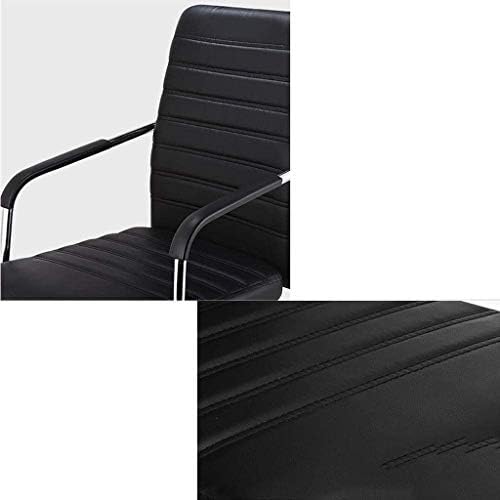 קלאסי עור משרד שולחן אורח כיסא עם מתכת מסגרת, נוח ונושם, שחור