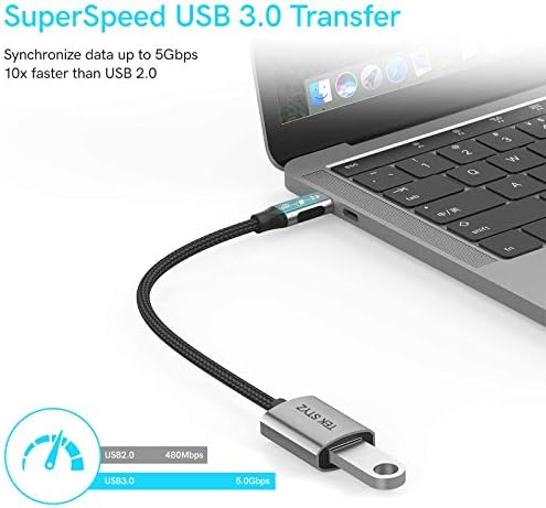 מתאם Tek Styz USB-C USB 3.0 תואם ל- Xiaomi Redmi Note 11 Pro OTG Type-C/PD זכר USB 3.0 ממיר נקבה.