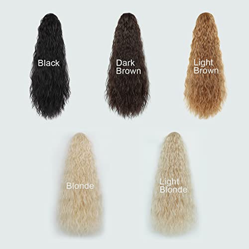 יופי ארוך שחור מתולתל שרוך קוקו 26 אינץ מתולתל קוקו הארכת שיער סינטטי קליפים שרוך קוקו לנשים לשימוש יומיומי