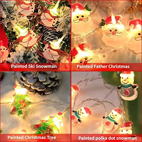 Jzrh עץ חג המולד איש השלג אייל LED LED אורות מיתר, אורות אווירת חג, סוללה USB עץ חג המולד אורות קישוט לחג המולד 118 20 אור