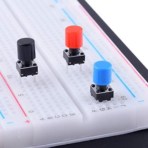 Gebildet 84PCS 6 × 6 × 8 ממ 8 ממ רגעי מתג לחיצה על כפתור כפתור עם כובעי כפתור של 7 צבע, כל צבע 12 יחידות עבור Arduinoboard