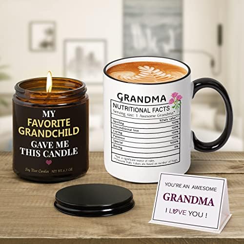 מתנות ליום אמהות של טובם לסבתא - סבתא סבתא תזונתית ספל ונר קפה - מתנות ליום הולדת, מתנות סבתא הטובות ביותר, מתנות לסבתא