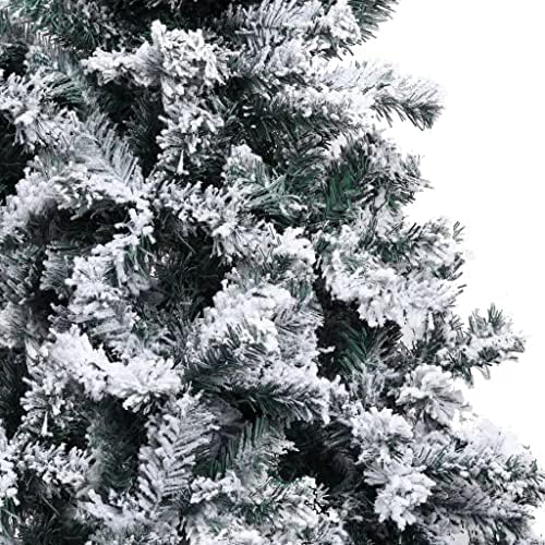 עץ חג מולד מלאכותי עם נוריות LED וכדורים, קישוטים לחג חג המולד, עץ חג המולד של מרפסת, ענפים עבים במיוחד, עם שלג לבן נוהר,
