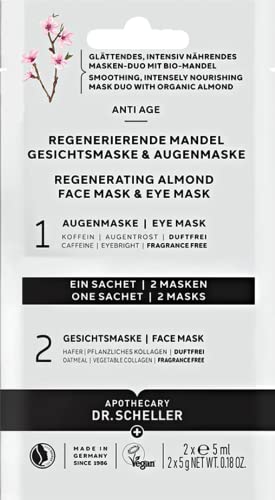 דר שלר 4x מדרג מסכת פנים שקדים ומסיכת עיניים - עם שקדים ביו, קפאין ואחורה 1.36 גרמניה, גרמניה