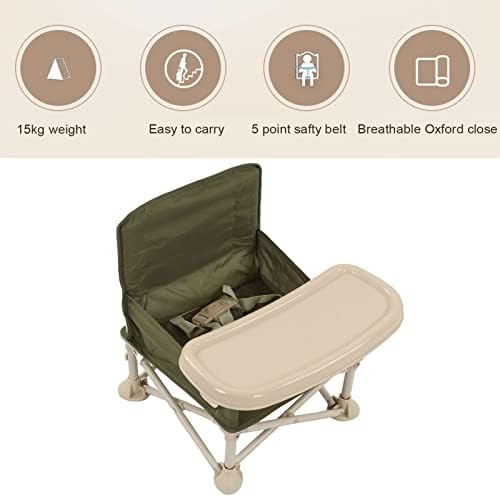 תינוק בוסטרים מושב, מתקפל נייד תינוק בוסטרים כיסא עם נשלף מגש בטיחות חגורת נסיעות גבוהה כיסא עם לשאת תיק מקורה עבור