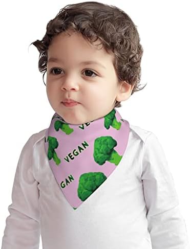 כותנה ליקוף תינוקות ברוקולי ירוק ירוק ורוד תינוק בנדנה ריר ריר שיניים אוכל בקיעת שיניים