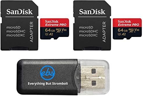 סנדיסק 64 ג ' יגה-בייט כרטיס זיכרון אקסטרים פרו עובד עם גופרו גיבור 9 מצלמת פעולה שחורה יו-3 וי-30 4 קארט חבילה 10 עם 1 הכל