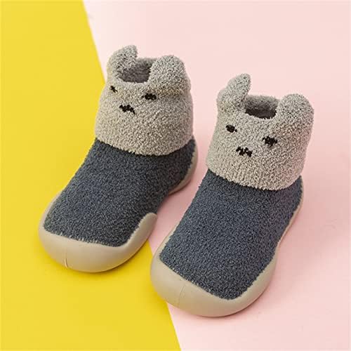 פעוטות ילדים תינוקות שזה עתה נולדו נעלי בנות נעליים בהליכונים ראשונים קריקטורה חמודה גרבי רצפת עץ מעובה חמים