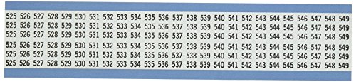 בריידי וו-525-549-ויניל בד, שחור על לבן, מספרים עוקבים חוט סמן כרטיס