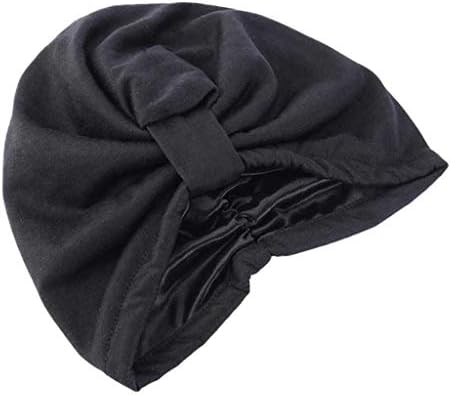 כובע שיער לנשים של BBSJ סטיילינג לכובע שינה שכבה כפולה סאטן סאטן אלסטי מרופד כיסוי ראש מצנפת טורבן