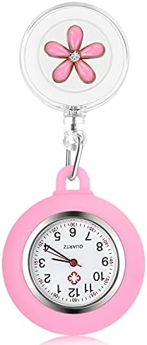 נשלף אחות שעון נייד שעון כיס קליפ על שעון חמוד עלים שעון עם יד שנייה עבור רופא שחור