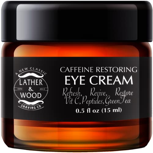 Cather & Wood Shaving Co Cafeine משחזרת קרם עיניים לגברים - 'הצנצנת הזעירה שאורזת קרם עיניים של אגרוף 15 מל